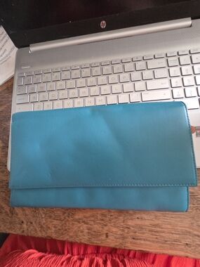 Teal Fold-Over Travel Wallet
